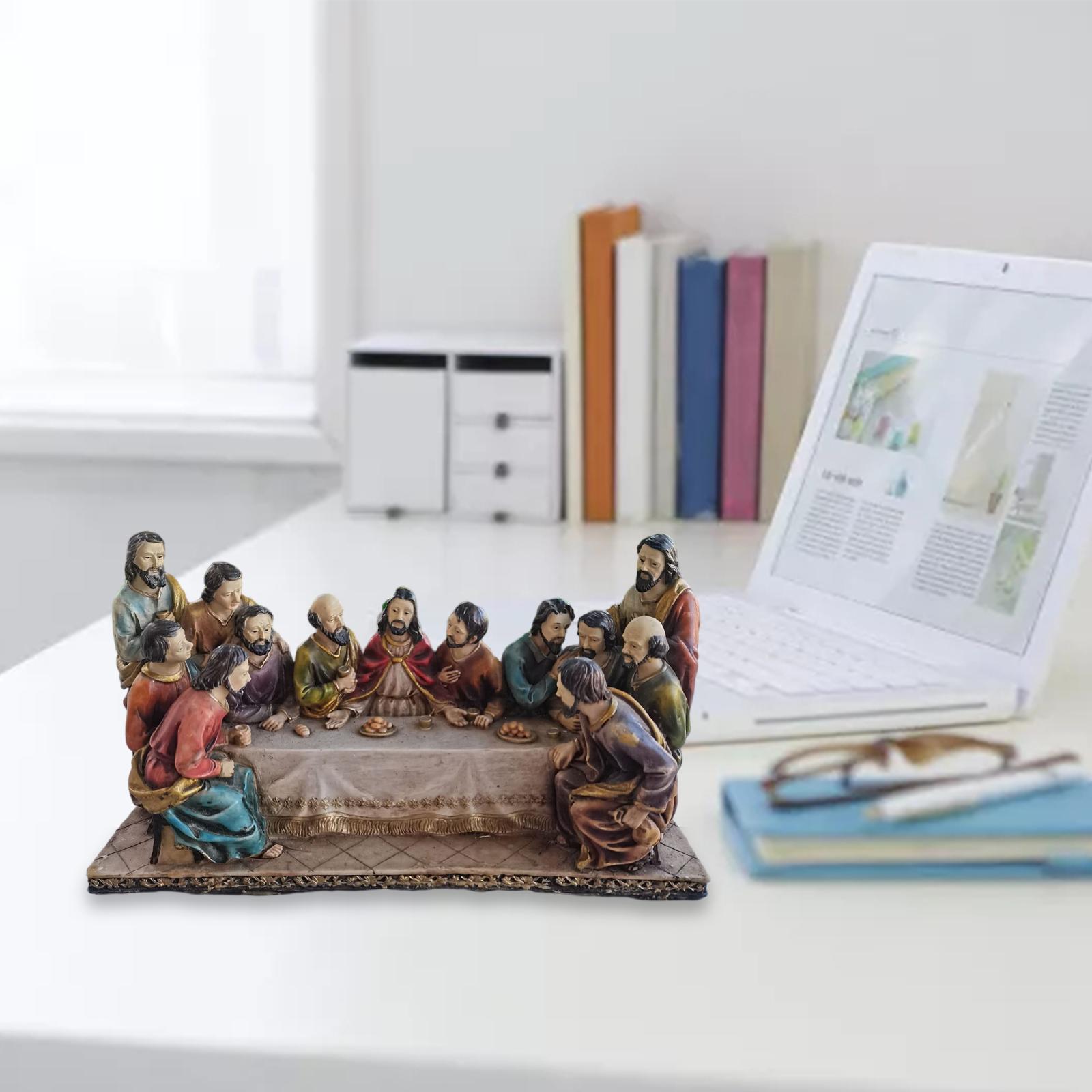 Resin The Last Supper Decorative Statue Jesus and The 12 Disciples for Living Room Bedroom Decor Religious Gift