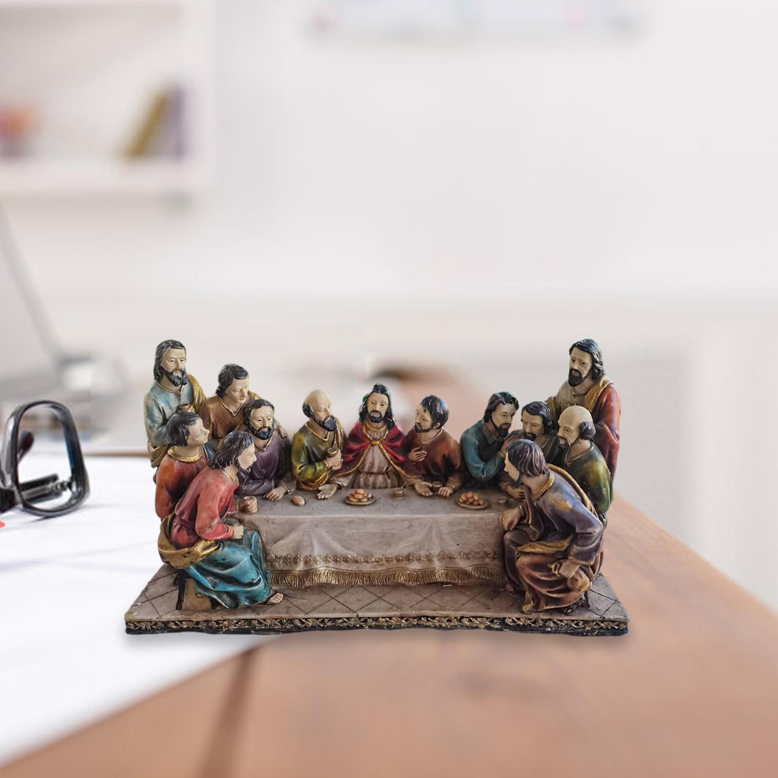 Resin The Last Supper Decorative Statue Jesus and The 12 Disciples for Living Room Bedroom Decor Religious Gift