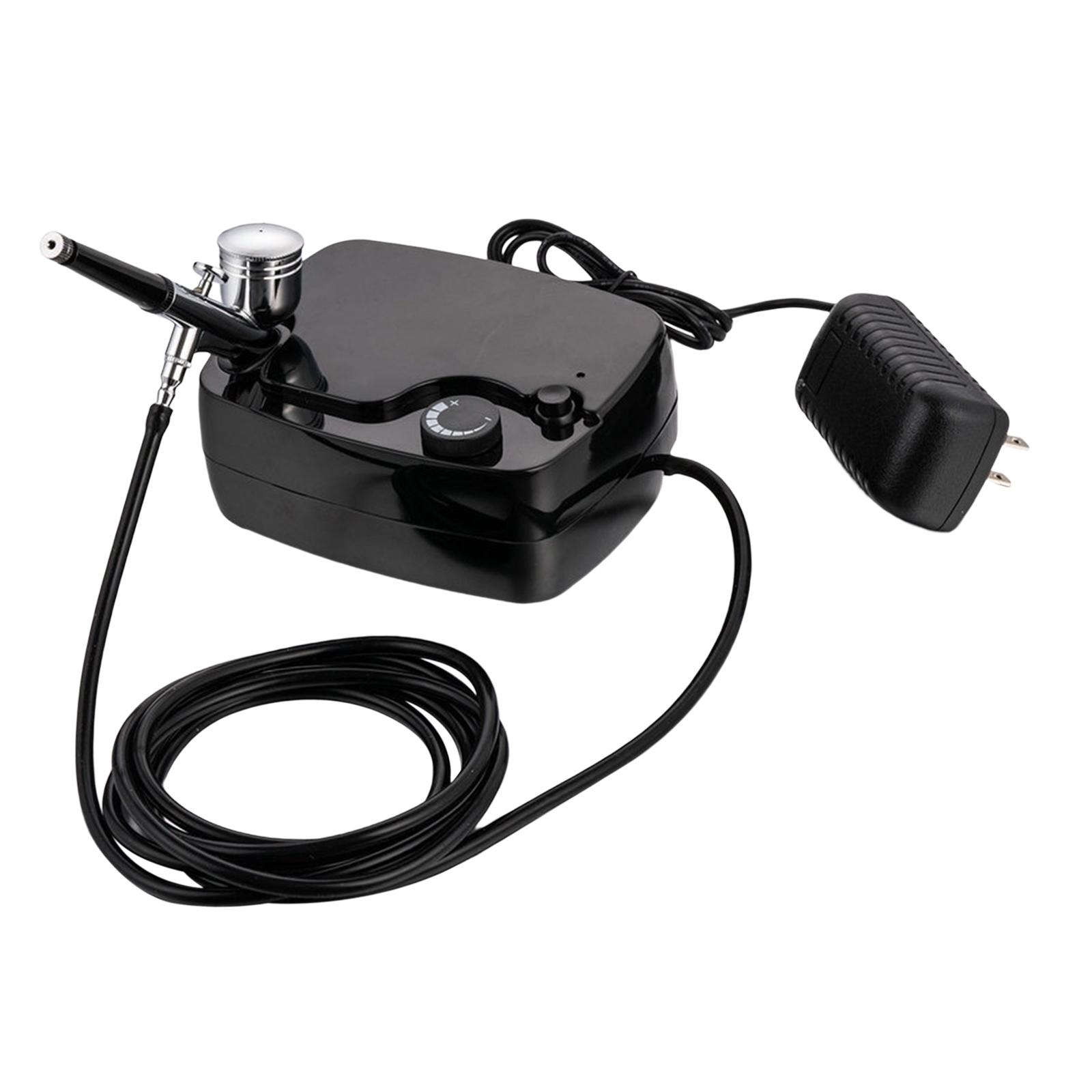 Airbrush Set EU Includes 7cc Capacity Cups Auto Makeup Nail Airbrush Air Compressor Kit for Nail Art Makeup Home Model Coloring